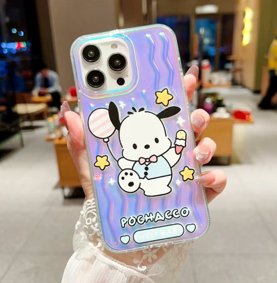 Gradient laser translucent Hello kitty Kuromi Purin Cinna Pachaco Melody