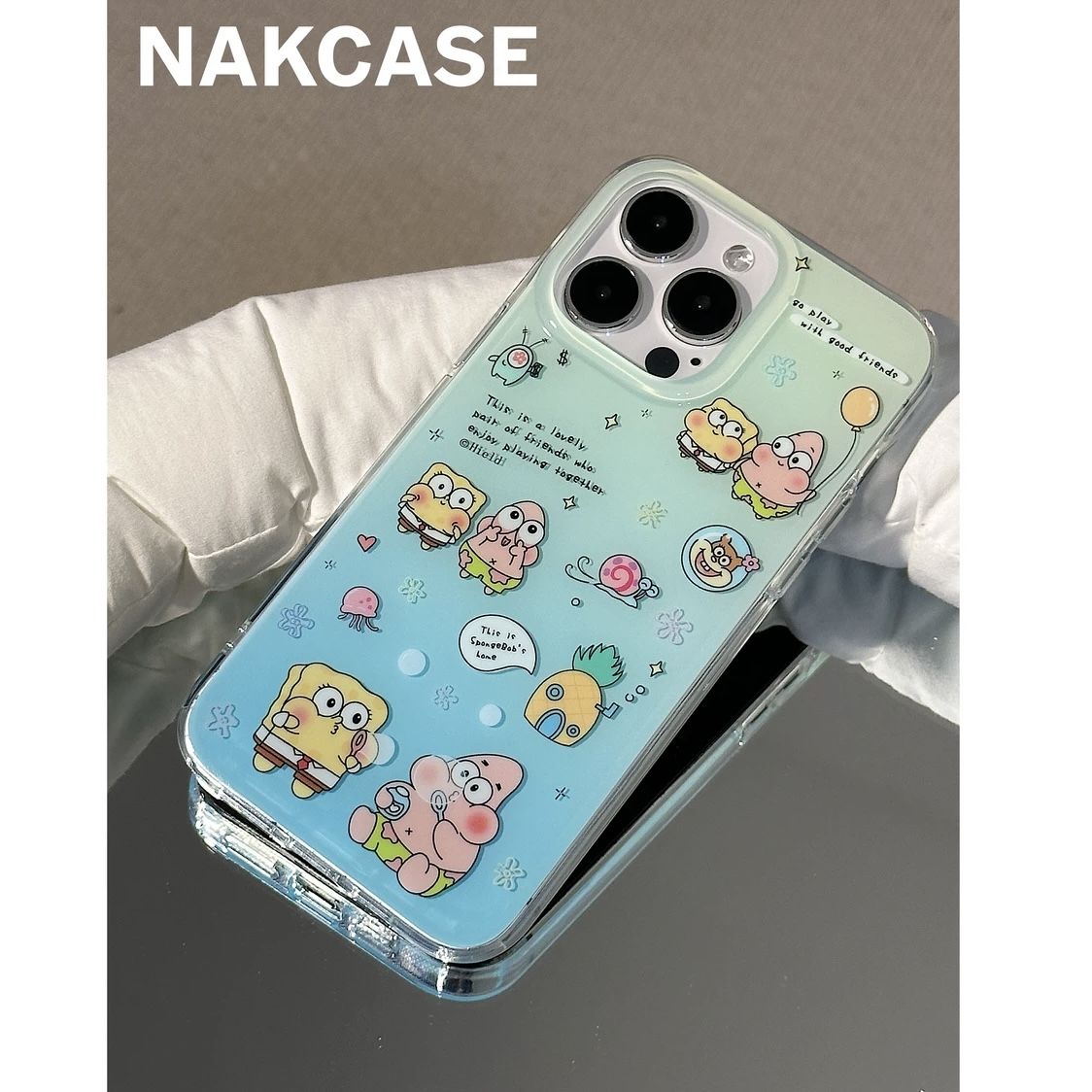 Cartoon Cute Sponge SpongeBob and Patrick Star Double Layer Suitable Apple 14promax/iPhone13/12 Phone Case