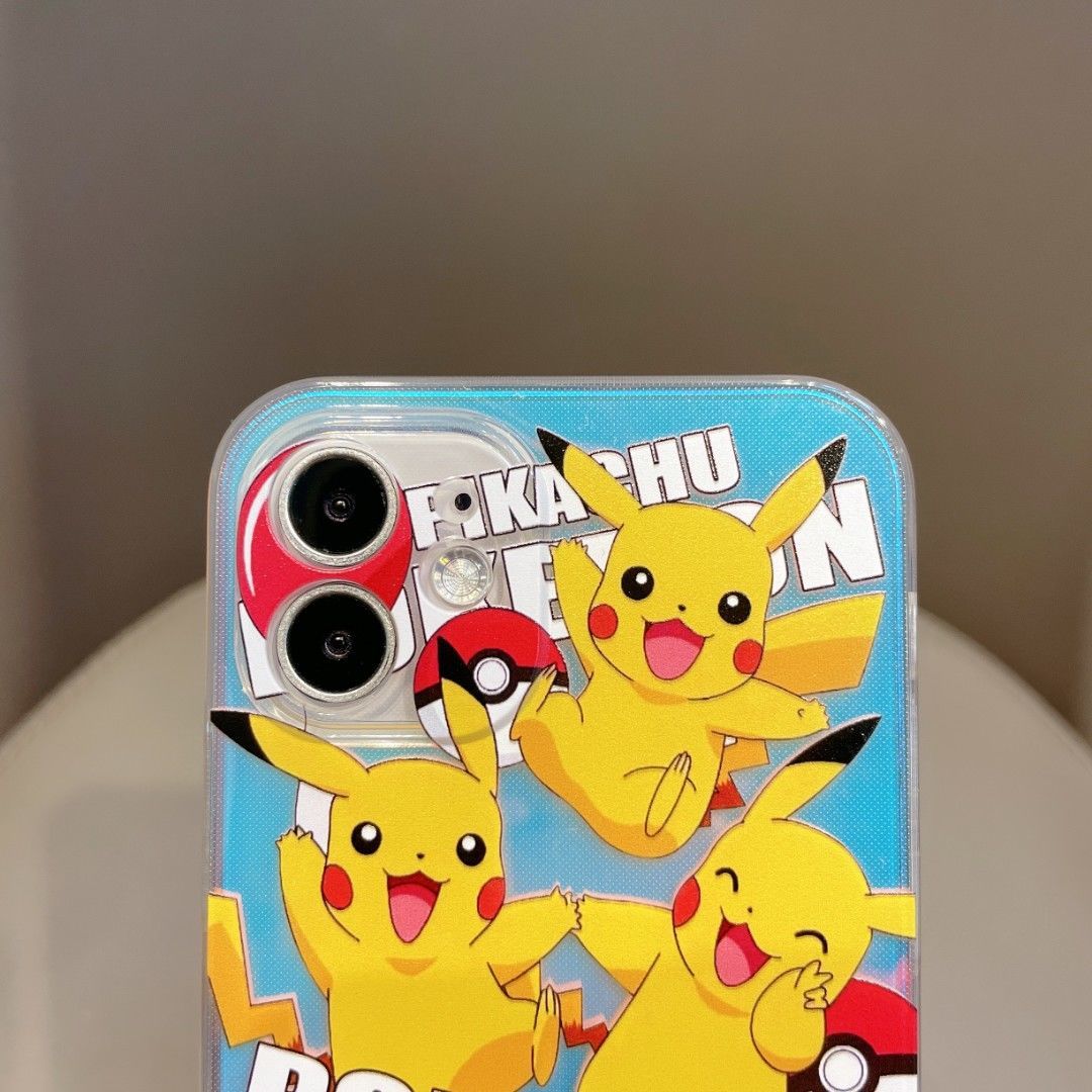 Pikachu, full screen transparent dazzling color phone case lens all-inclusive L