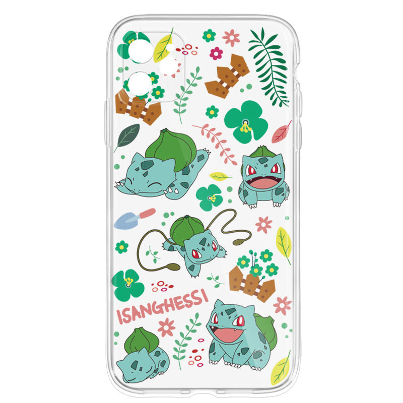 Pikachu Gengar Venusaur iPhone14 Apple 12/13promax phone case 11 Elf Baby xr transparent anti-fall 8p