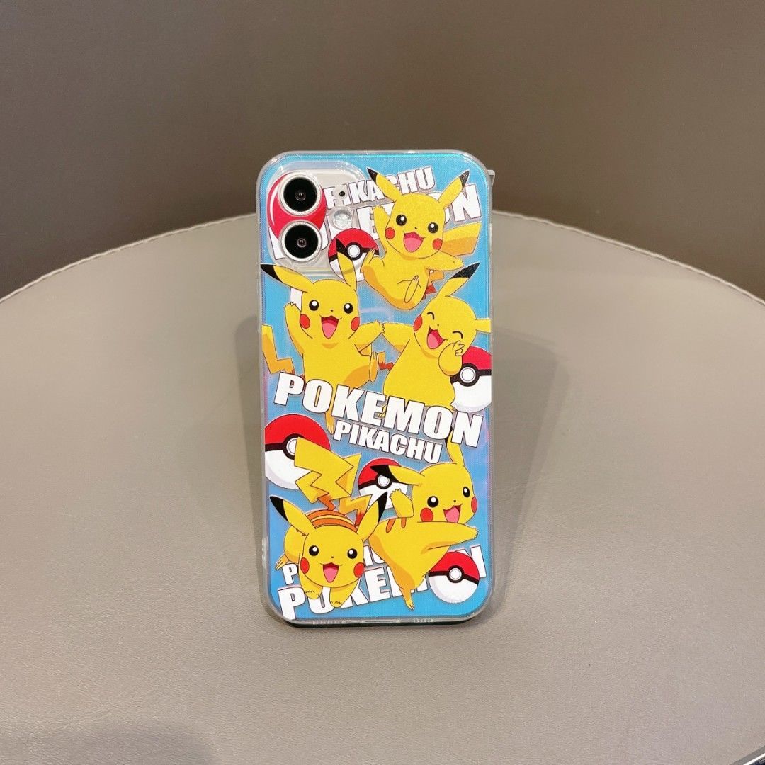 Pikachu, full screen transparent dazzling color phone case lens all-inclusive L