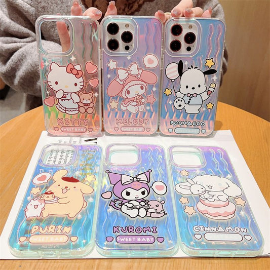 Gradient laser translucent Hello kitty Kuromi Purin Cinna Pachaco Melody