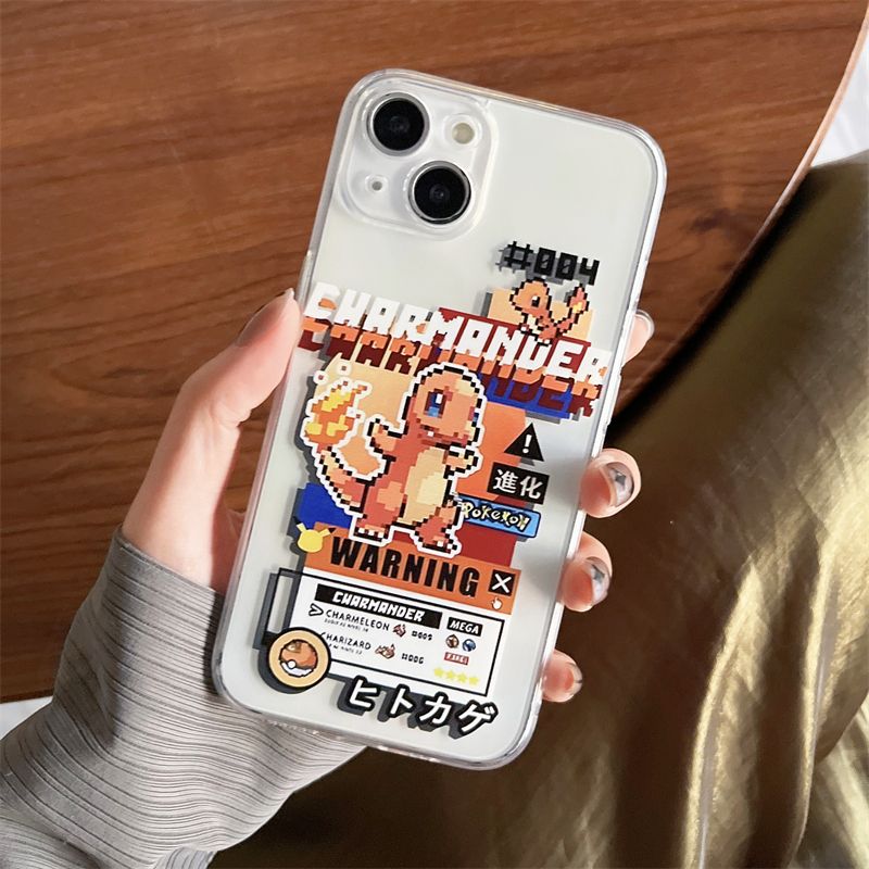 Pokemon iPhone 14 protective case 13pro transparent Apple 12max animation 11 anime phone case xr