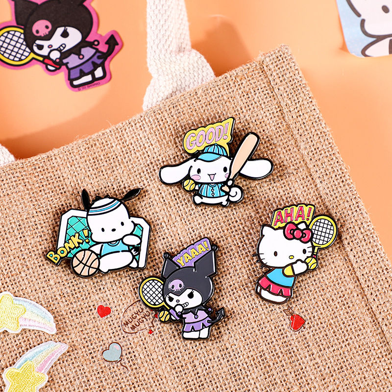 Sanrio cartoon wind cartoon metal badge cute Cinnamon kulomi hello kitty pachacco brooch clothes bag JK brooch