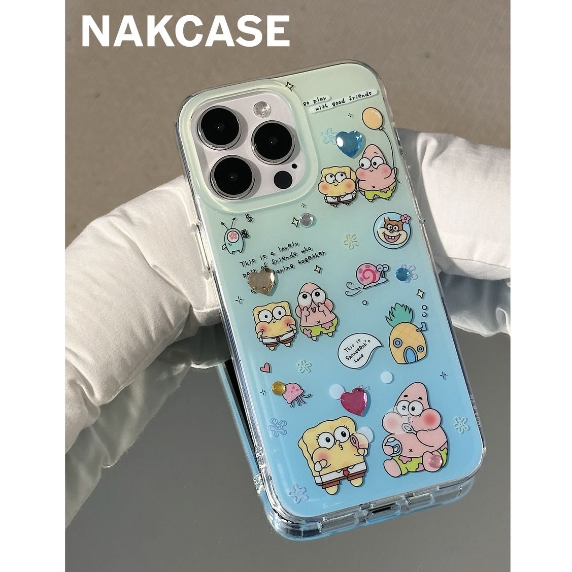 Cartoon Cute Sponge SpongeBob and Patrick Star Double Layer Suitable Apple 14promax/iPhone13/12 Phone Case