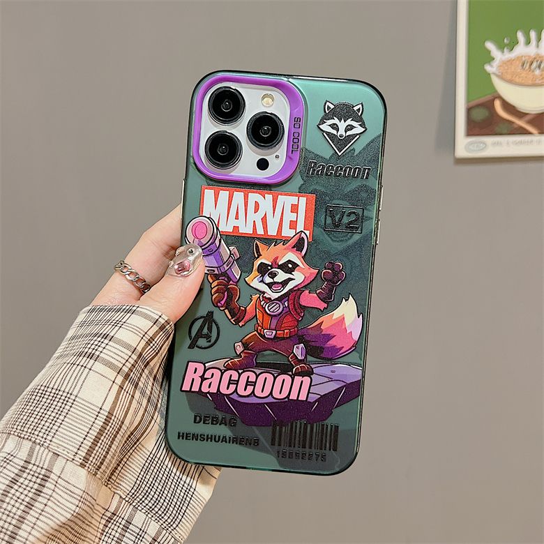 Groot and Rocket Double Silver Apple 13/14 Promax Phone Case iPhone 11/14