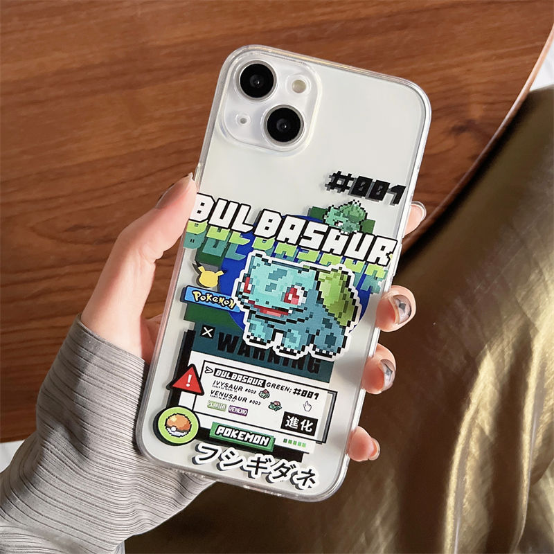 Pokemon iPhone 14 protective case 13pro transparent Apple 12max animation 11 anime phone case xr