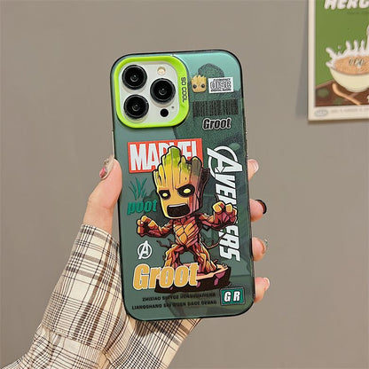 Groot and Rocket Double Silver Apple 13/14 Promax Phone Case iPhone 11/14