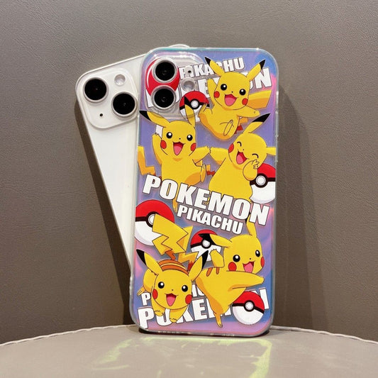 Pikachu, full screen transparent dazzling color phone case lens all-inclusive L