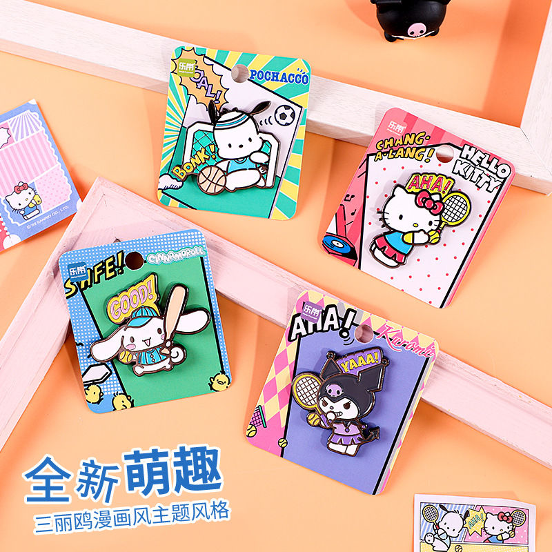 Sanrio cartoon wind cartoon metal badge cute Cinnamon kulomi hello kitty pachacco brooch clothes bag JK brooch